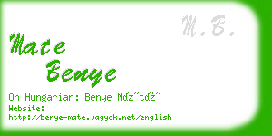 mate benye business card